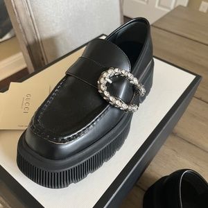 Gucci black loafers Cordovan